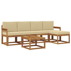 vidaXL Ensemble de canapés d'extérieur 6 Pièces Naturel et Beige