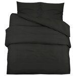 vidaXL Ensemble de housse de couette Noir 240x220 cm Coton