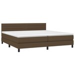vidaXL Sommier à lattes de lit matelas et LED Marron foncé 200x200 cm