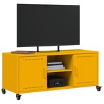 vidaXL Meuble TV jaune moutarde 100 5x39x43 5 cm acier