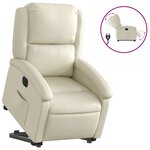 vidaXL Fauteuil inclinable électrique crème similicuir
