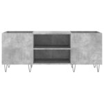 vidaXL Armoire à disques gris béton 121x38x48 cm bois d'ingénierie