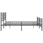 vidaXL Cadre de lit métal sans matelas avec pied de lit noir 180x200cm