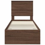 vidaXL Cadre de lit avec tiroir Chêne Marron et Argent 75 x 190 cm