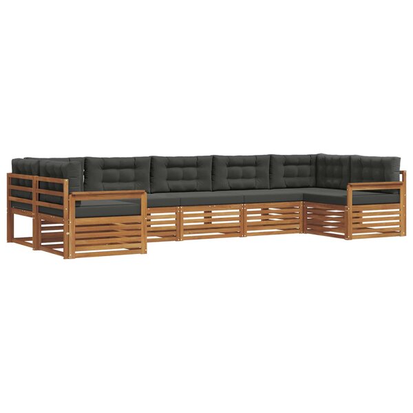 vidaXL Ensemble de canapés d'extérieur 7 Pièces Naturel et Anthracite