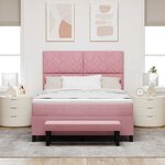 vidaXL Lit à ressorts avec matelas Rose 140 x 190 cm Velours