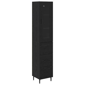 vidaXL Haut Armoire Chêne noir 34 5 x 34 x 180 cm Bois d'ingénierie