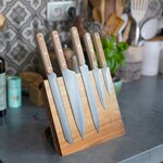 5 couteaux 20 à 32 5 cm - Lame inox - Support magnétique