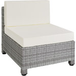 Tectake Salon bas de jardin AMY 5 places avec 2 sets de housses - gris clair