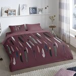 Good Morning Housse de couette FEATHERS 155x220 cm Bordeaux