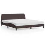 vidaXL Cadre de lit sans matelas marron foncé 160x200 cm tissu