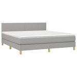 vidaXL Sommier à lattes de lit et matelas et LED Gris clair 180x200 cm