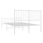 vidaXL Cadre de lit métal sans matelas et pied de lit blanc 120x200 cm
