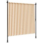 vidaXL Store roulant d'extérieur orange et blanc 150x270cm tissu acier