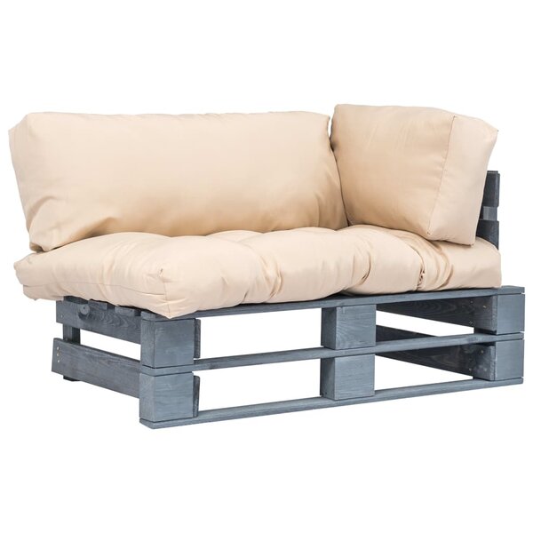 vidaXL Canapé de jardin palette avec coussins sable Pinède