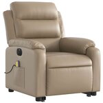 vidaXL Fauteuil inclinable de massage électrique cappuccino similicuir