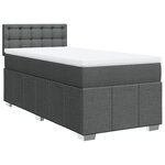 vidaXL Sommier à lattes de lit avec matelas Gris foncé 80x200 cm Tissu