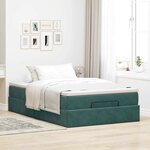 vidaXL Cadre de lit ottoman avec matelas vert foncé 120x200 cm velours