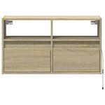 vidaXL Meuble TV mural avec lumières LED chêne sonoma 80x31x45 cm