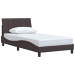 vidaXL Cadre de lit sans matelas Hanko marron foncé 100x200 cm tissu