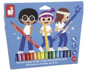 Feutres longue duree X 18 -  - Juratoys