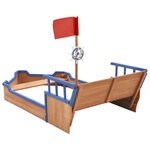 vidaXL Bac à sable bateau pirate Bois de sapin 190x94 5x101 cm