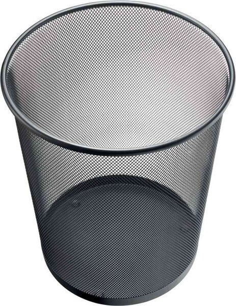 Corbeille à papier Mesh en Fil Métal 15 litres h 265 mm Noir HELIT