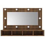 vidaXL Armoire à miroir avec LED Chêne marron 90x31 5x62 cm