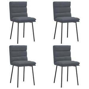 vidaXL Chaises à manger lot de 4 Gris foncé Velours