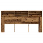 vidaXL Armoire de tête de lit vieux bois 200x19x103 5 cm