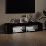 vidaXL Meuble TV avec lumières LED noir 135x39x30 cm