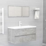 vidaXL Armoire d'évier et lavabo intégré gris béton bois d'ingénierie