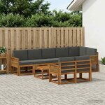 vidaXL Ensemble de canapés d'extérieur 9 Pièces Naturel et Anthracite