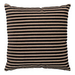 Coussin rectangulaire rayé noir et beige 30 x 60 cm