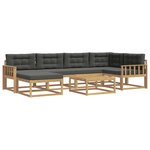 vidaXL Ensemble de canapés d'extérieur 7 Pièces Blanc et anthracite