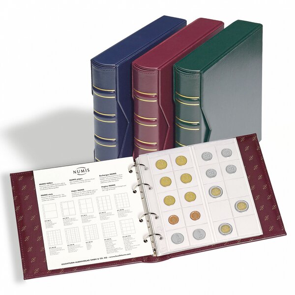Classeur numismatique leuchtturm numis bleu pour pièces de monnaie (317360)