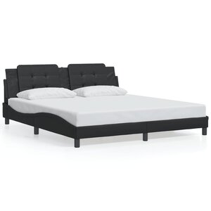 vidaXL Cadre de lit sans matelas Zadar noir 180x200 cm similicuir
