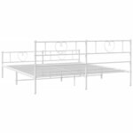 vidaXL Cadre de lit métal sans matelas et pied de lit blanc 200x200 cm