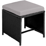 Tectake salon de jardin bilbao 8 places avec housse de protection - noir/gris