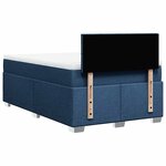 vidaXL Sommier à lattes de lit avec matelas bleu 120x190 cm tissu