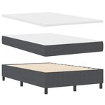vidaXL Lit Box Spring avec matelas gris foncé 120x200 cm tissu en velours côtelé