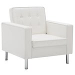 vidaXL Fauteuil blanc similicuir