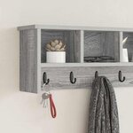 vidaXL Porte-manteau mural avec étagère Sonoma gris 100 x 16 x 26 cm