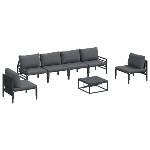 vidaXL Ensemble de canapé de jardin 7 Pièces Anthracite Acier