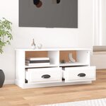 vidaXL Meuble TV blanc brillant 93x35 5x45 cm bois d'ingénierie