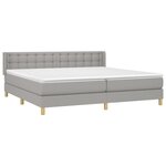 vidaXL Sommier à lattes de lit avec matelas Gris clair 160x200cm Tissu