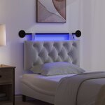 vidaXL Tête de lit suspendue Avec lumière LED Blanc Tissu