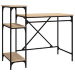 vidaXL Bureau avec étagères chêne 105x50x90cm bois d'ingénierie et fer