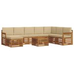 vidaXL Ensemble de canapés d'extérieur 9 pc Naturel et Beige