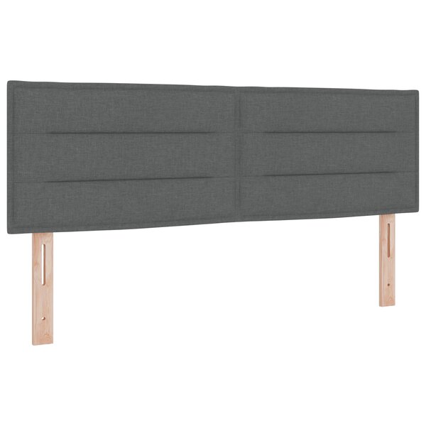 Lit Box Spring vidaXL avec Matelas Gris Foncé 140x200 cm en Tissu